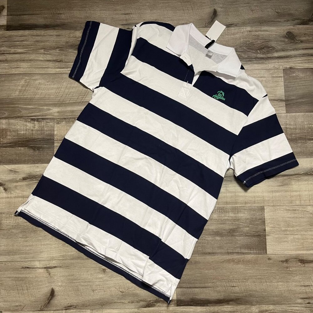 Divided By H&am Short Sleeve Collared Polo Shirt Stripe Men’s Size L